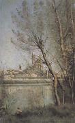 Jean Baptiste Camille  Corot La cathedrale de Mantes (mk11) France oil painting artist